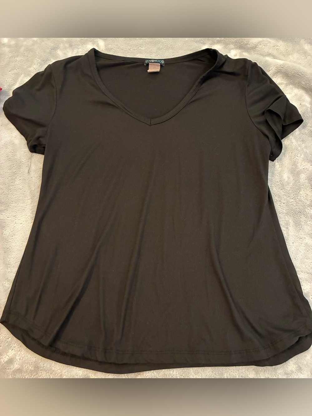 Love Mood Brand Women’s Black Maternity V-Neck Short Sleeve Tee Size Large